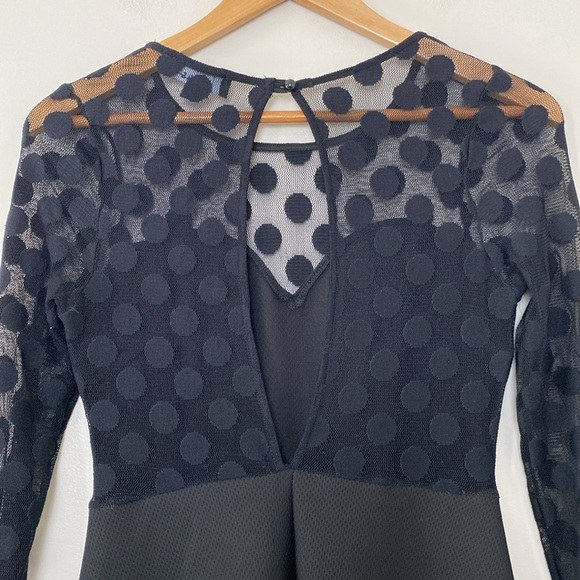 Lulus In Hot Dot-ter Long Sleeve Black Dress - Picture 10 of 11